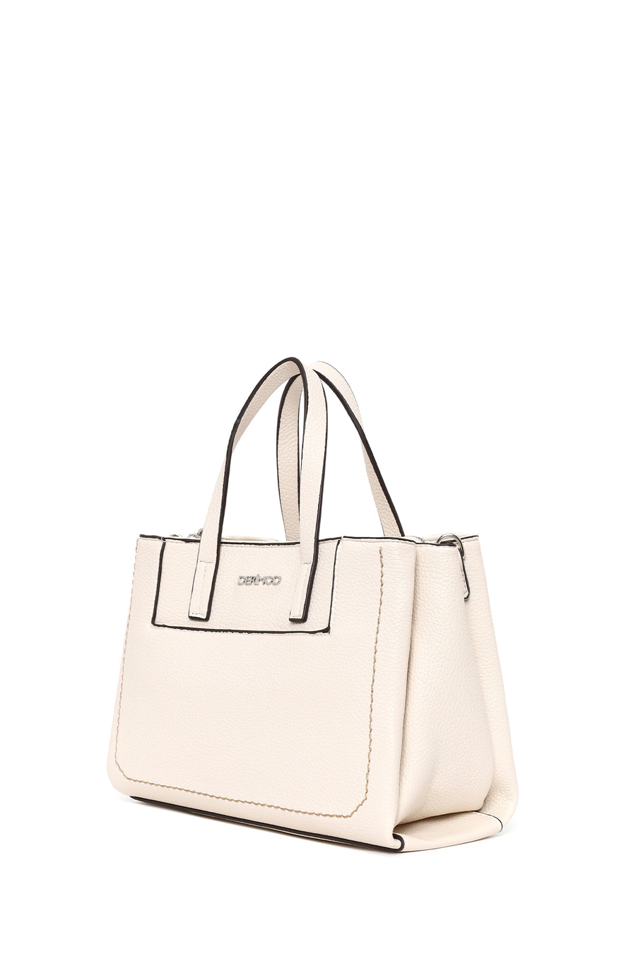 Woman Cream Long-Strap Shoulder Bag