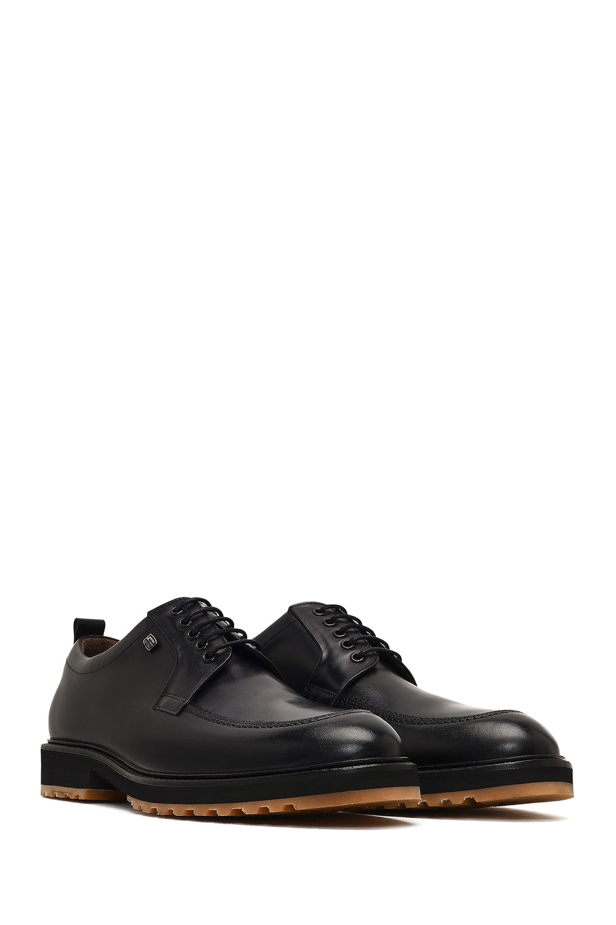 Men's Black Lace-Up Leather Casual Shoes
