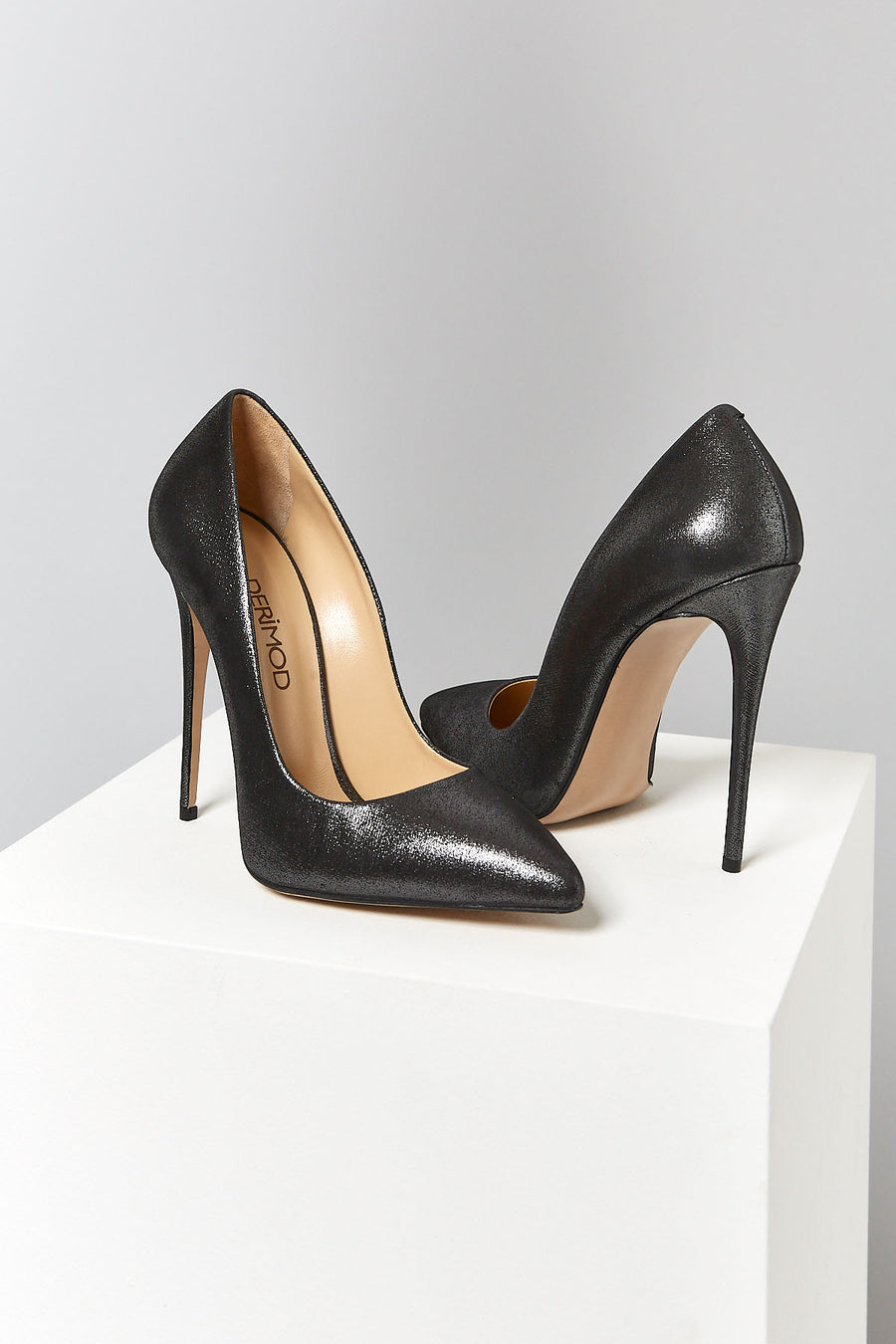 Women's Black Leather Stiletto