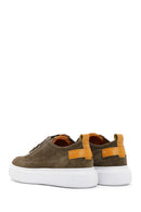 Men's Khaki Suede Leather Thick Soled Sneaker | Derimod