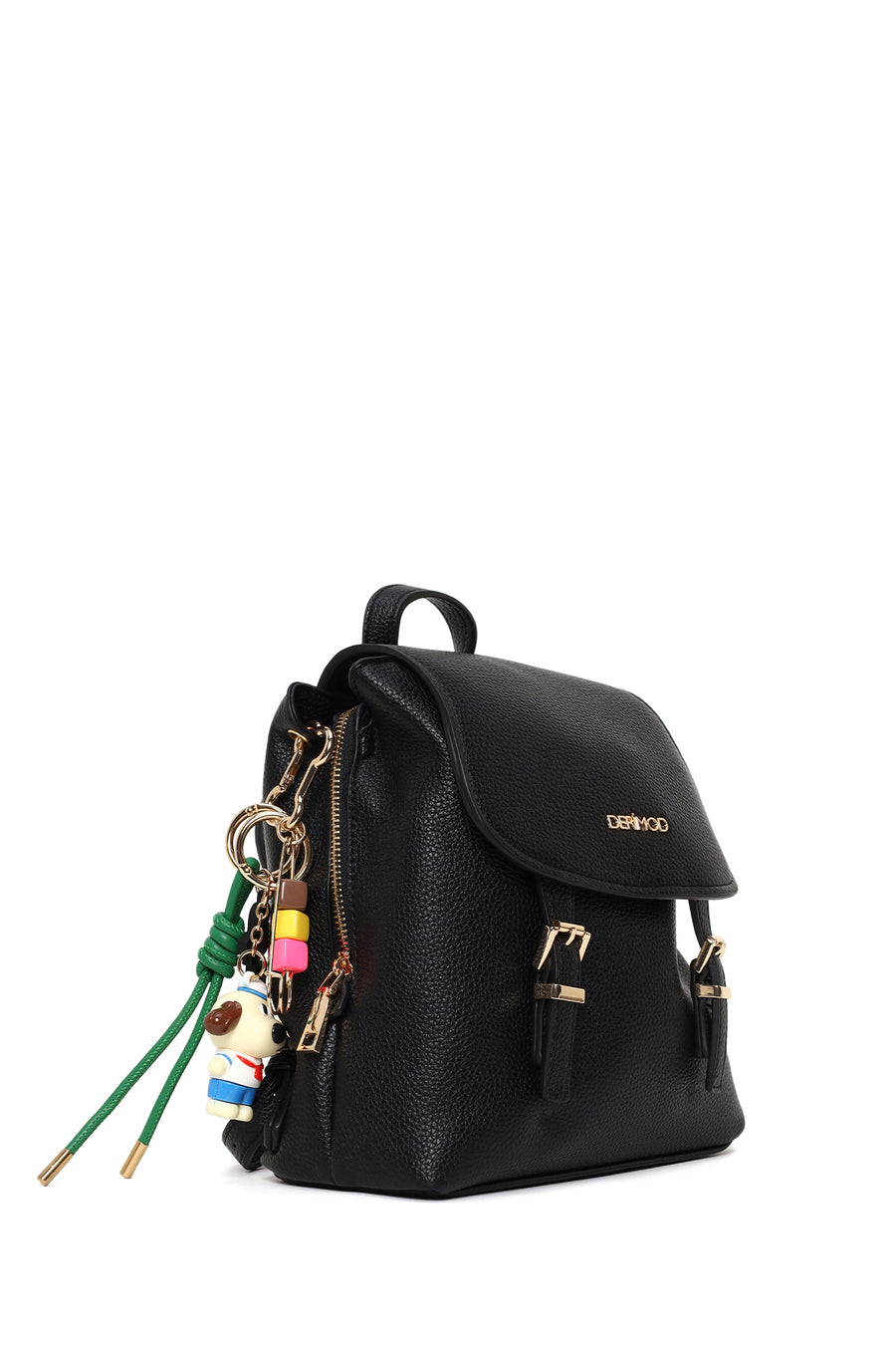 Woman Black Backpack with Accessories