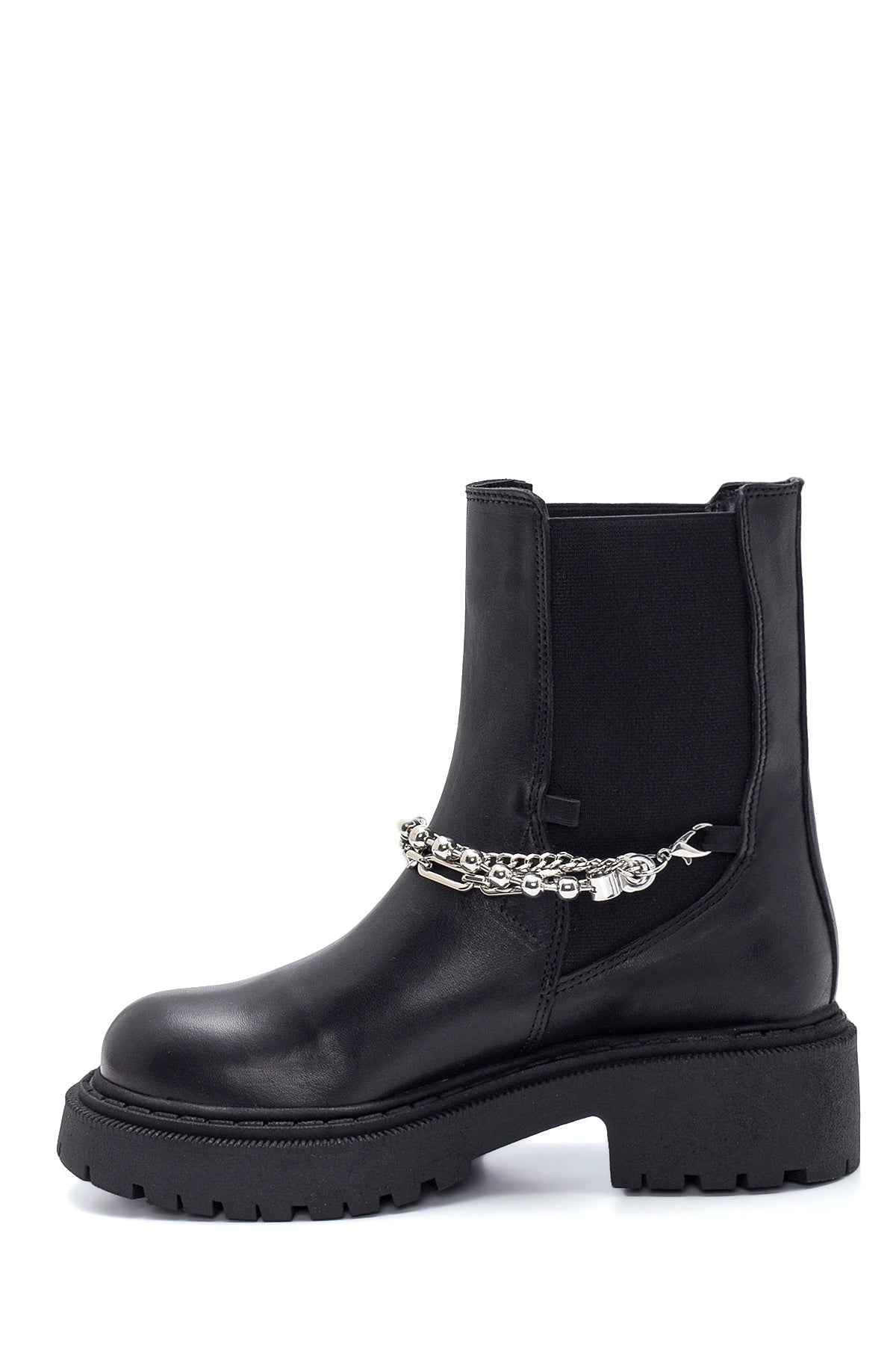 Women's Leather Chelsea Chain Boots 21WFD188618 | Derimod