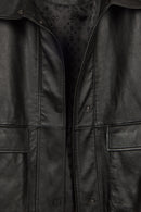 Stefan Woman Black A-Line Leather Jacket | Derimod
