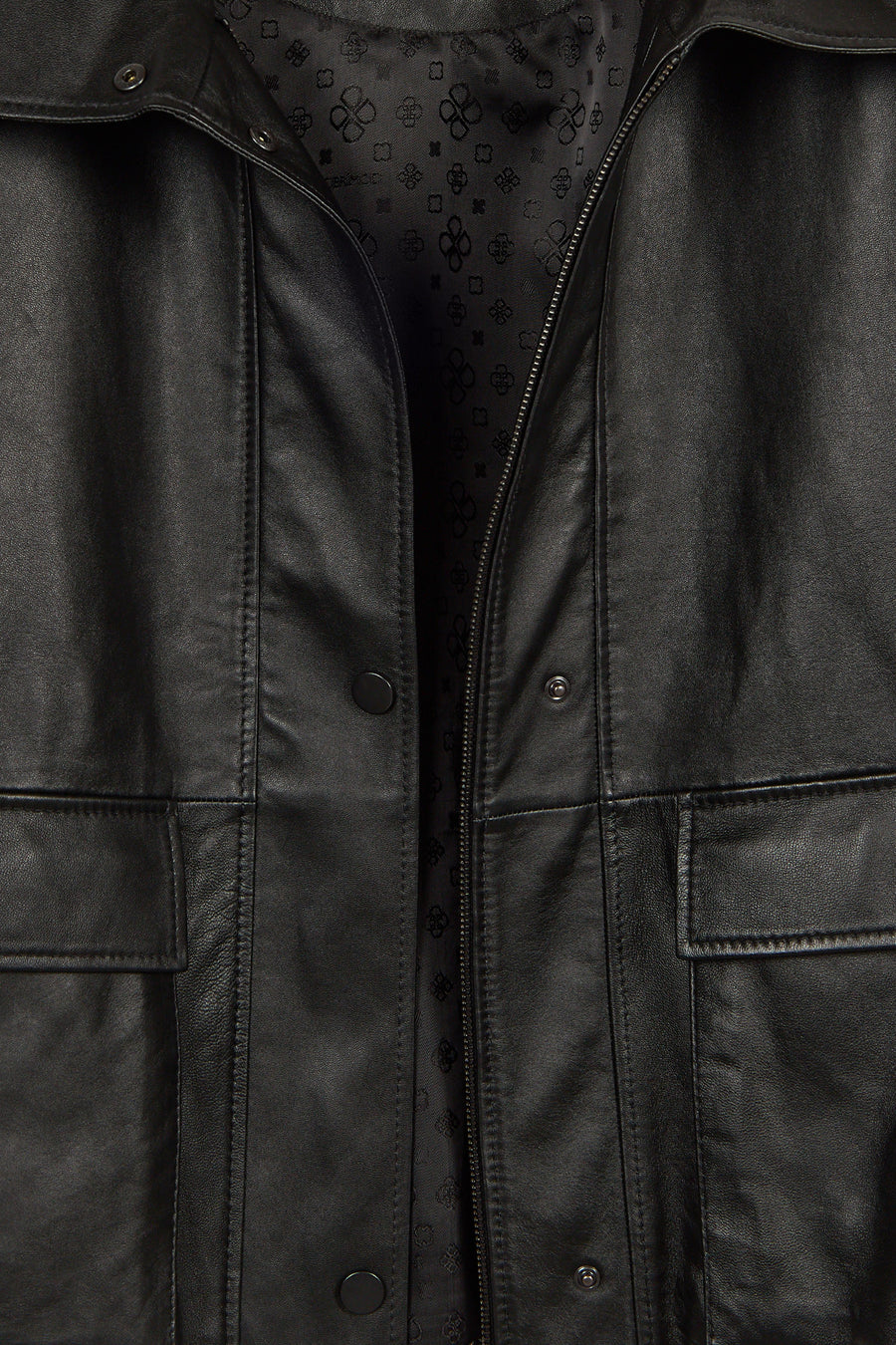 Stefan Woman Black A-Line Leather Jacket