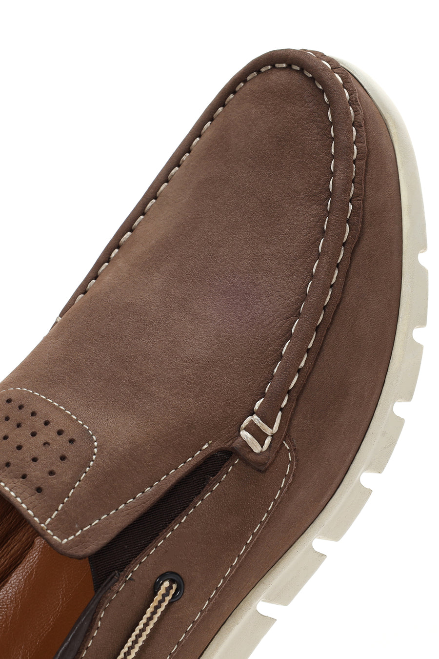 Erkek Vizon Nubuk Deri Casual Loafer
