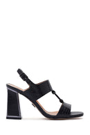 Women's Black Ankle Strap Heeled Sandals | Derimod