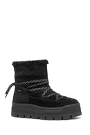 Geox Women's Black Spherica Ec7.1 Abx Waterproof Suede Leather Boots with Fur | Derimod