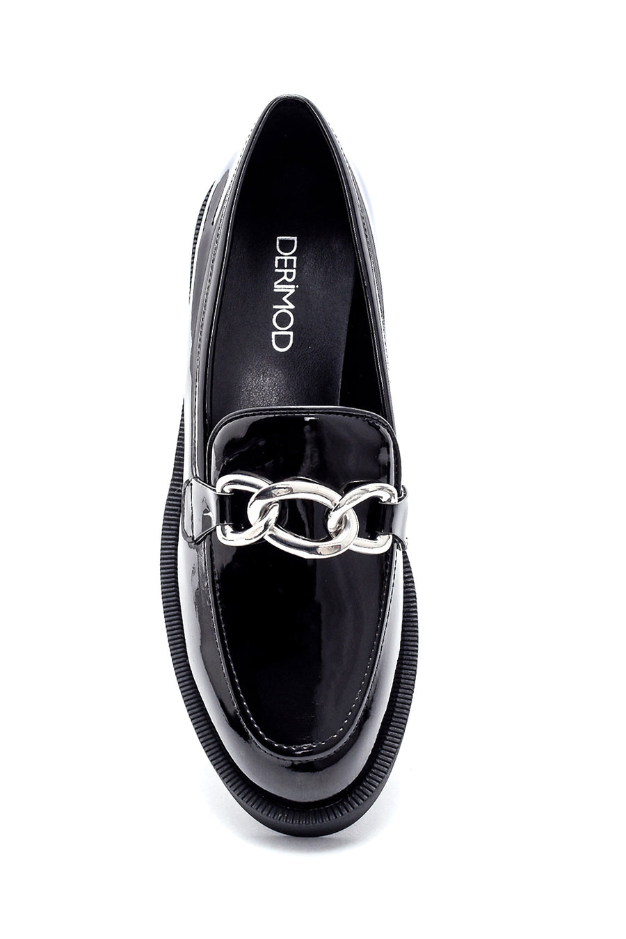 Kadın Rugan Zincir Detaylı Loafer