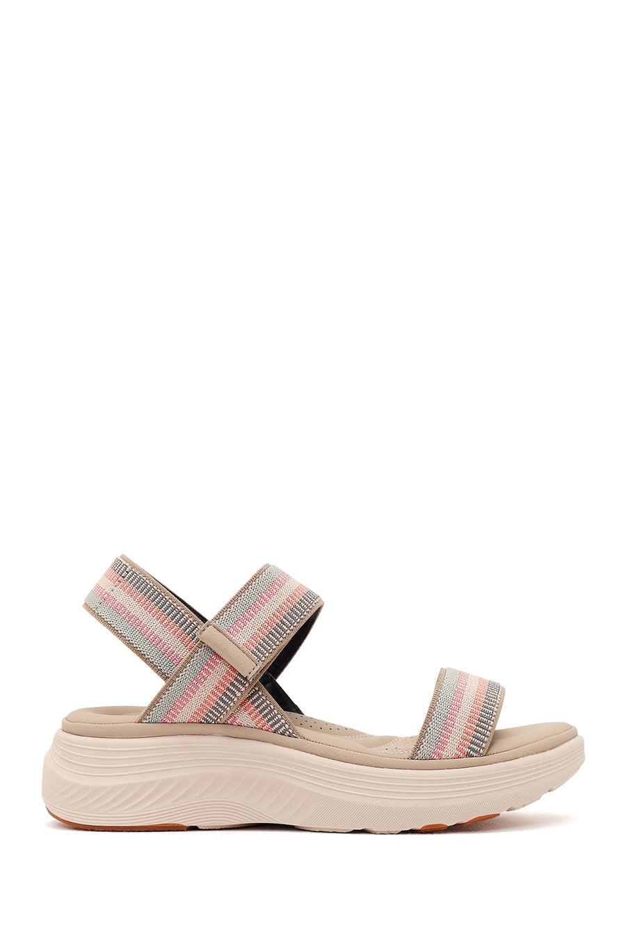 Women's Beige Strapped Thick-Soled Fabric Comfort Sandals 26SFE46396F | Derimod