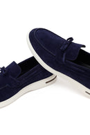 Erkek Lacivert Süet Deri Casual Loafer | Derimod