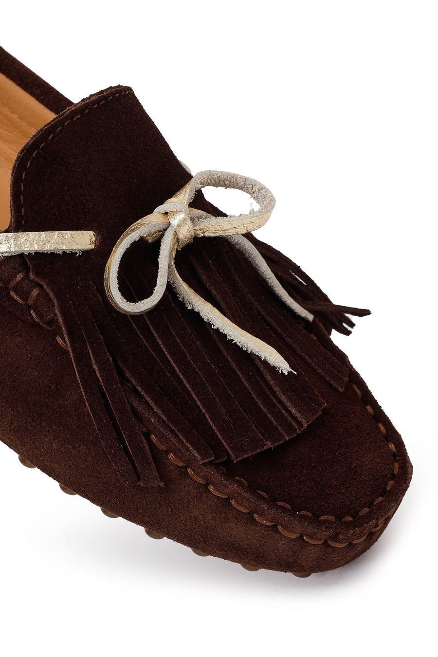 Woman Brown Tassel Suede Loafer