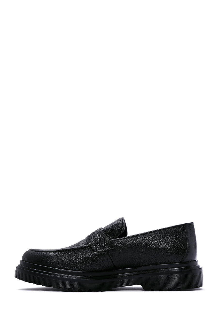 Men's Black Leather Casual Loafer