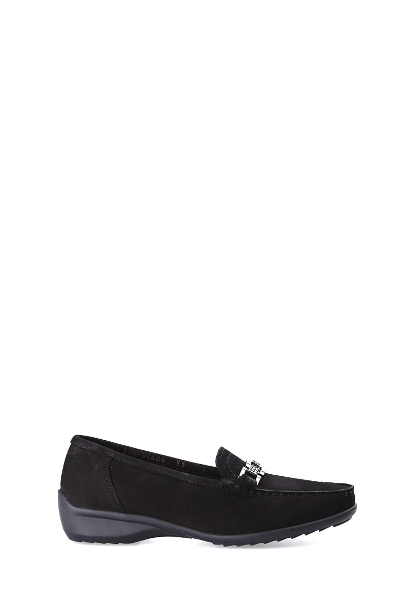 Tokalı Süet Kadın Loafer