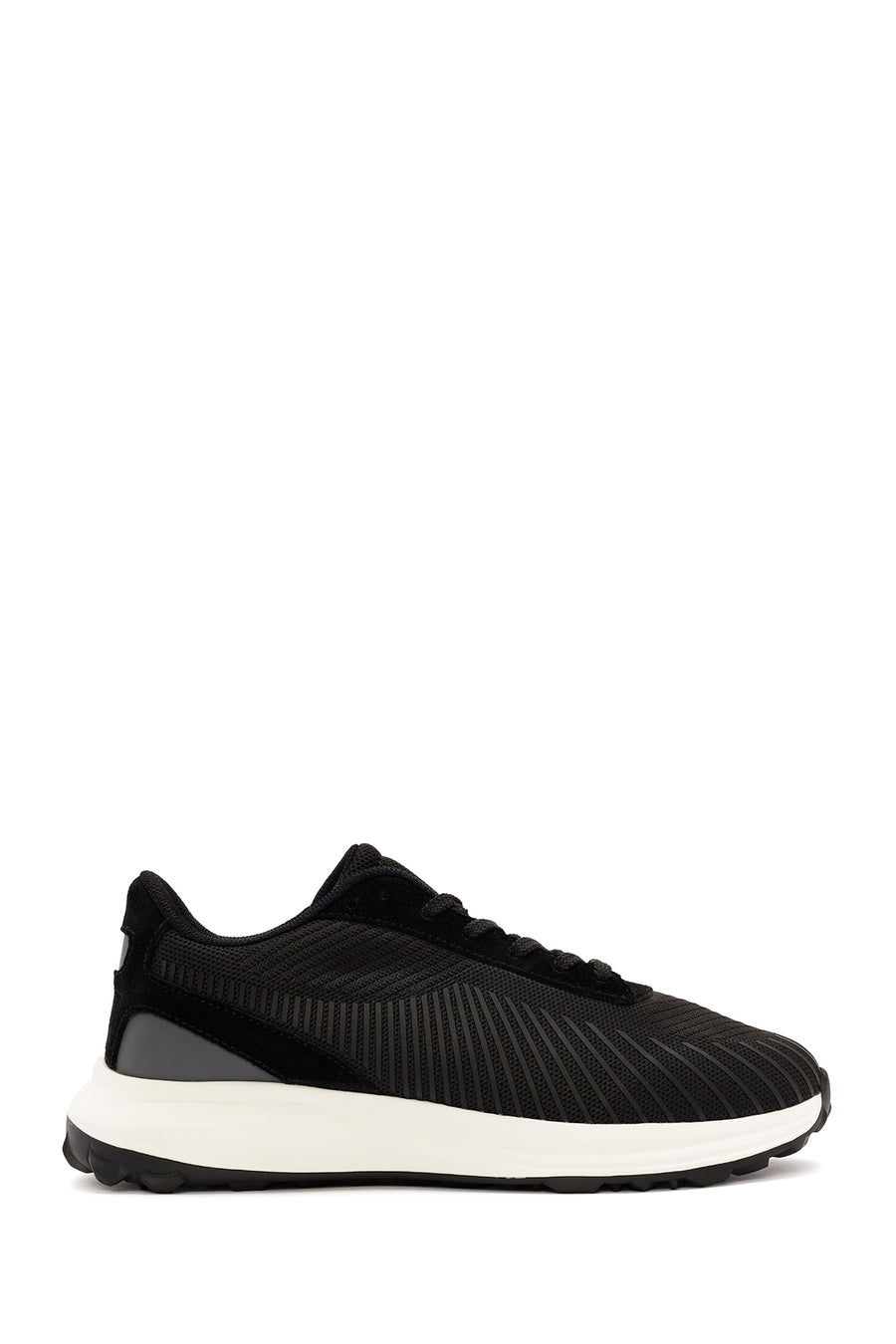 Derimod Zero Men's Black Lace-Up Thick Soled Fabric Sneaker 24SFD62206F | Derimod