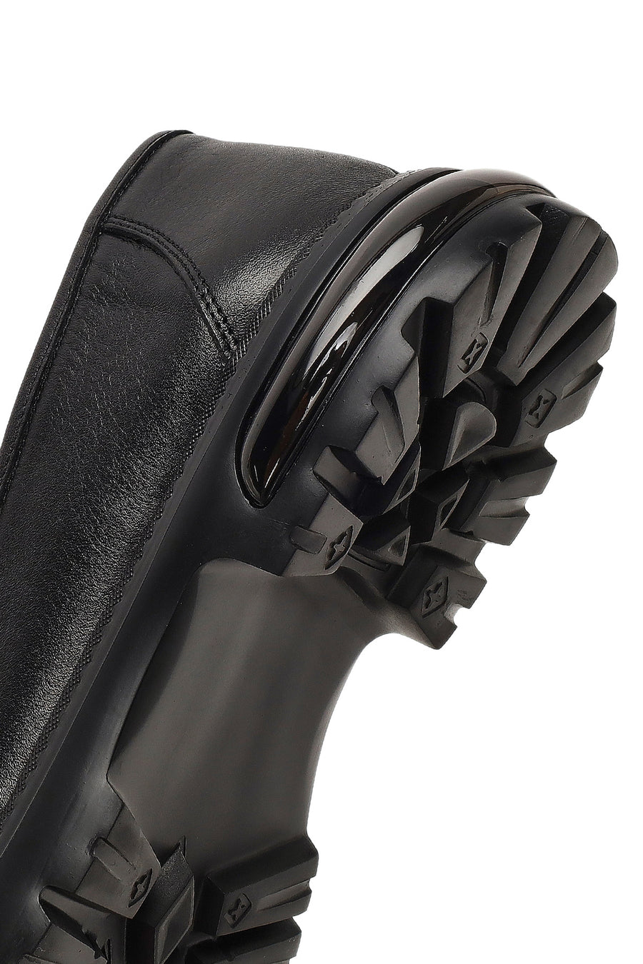 Men's Black Thick-Soled Leather Loafer