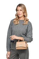 Geox Women's Beige Ciclamina Leather Mini Crossbody Bag | Derimod