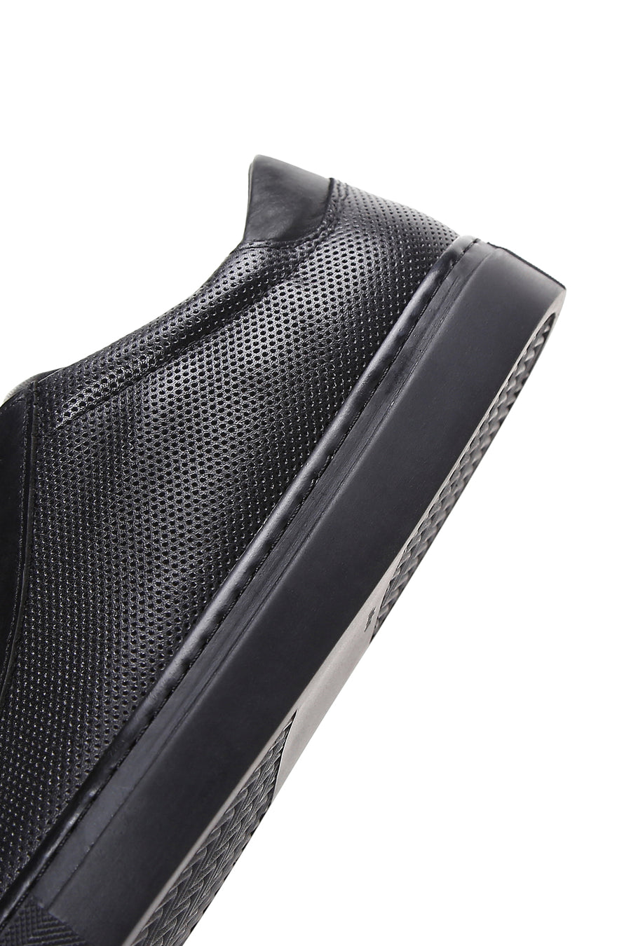 Men's Black Lace-up Leather Sneaker