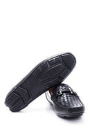 Erkek Siyah Deri Örgülü Casual Loafer | Derimod