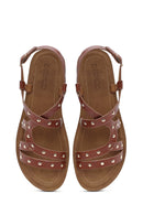 Kadın Taba Kroko Sandalet | Derimod