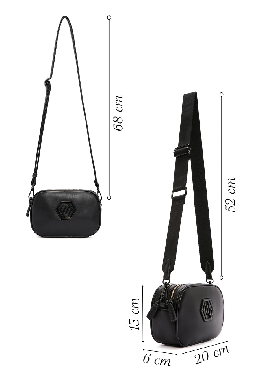 Women's Black Long Strap Crossbody Bag