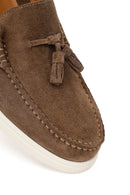 Erkek Bej Püsküllü Süet Deri Casual Loafer | Derimod