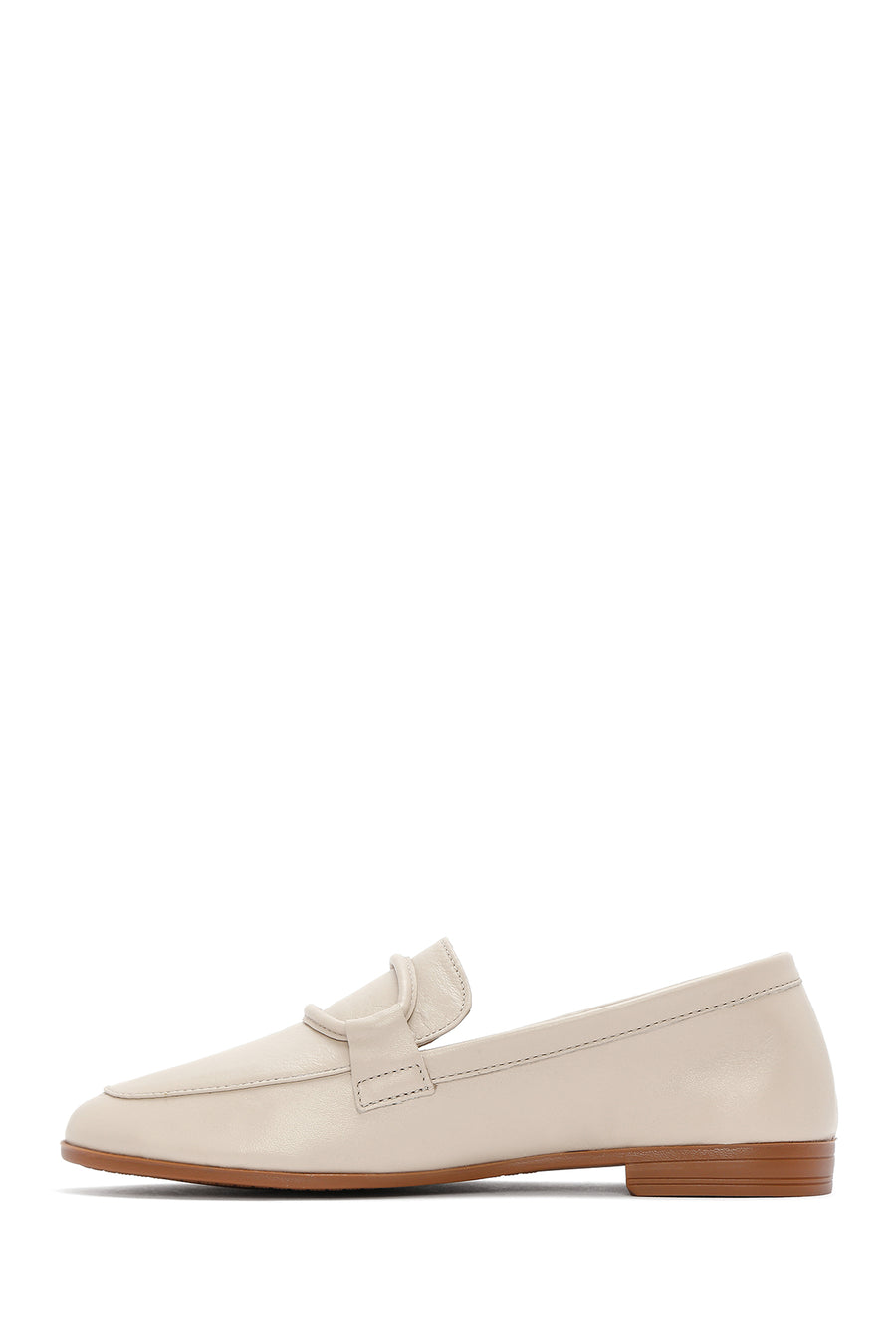 Women's Beige Leather Casual Loafer