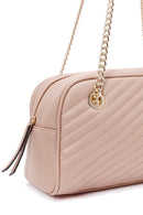 Women's Beige Chain Strap Quilted Shoulder Bag | Derimod