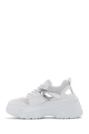 Women's White Thick Soled Sneaker | Derimod