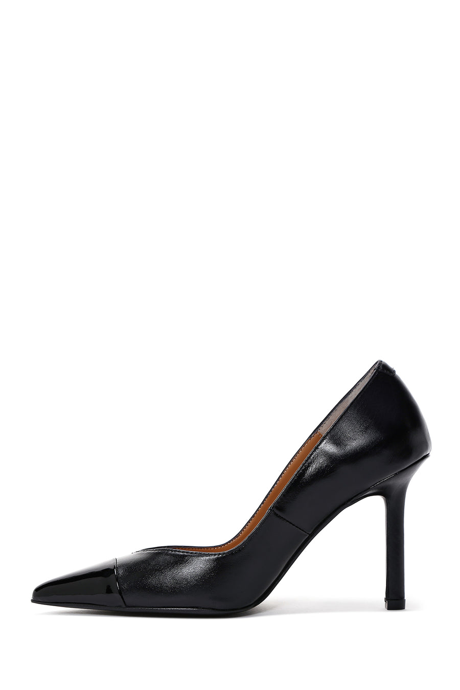 Kadın Siyah Deri Stiletto