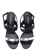 Women's Black Thick Heeled Sandals | Derimod