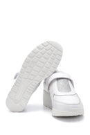 Women's White Leather Wedge Heel Sneaker | Derimod