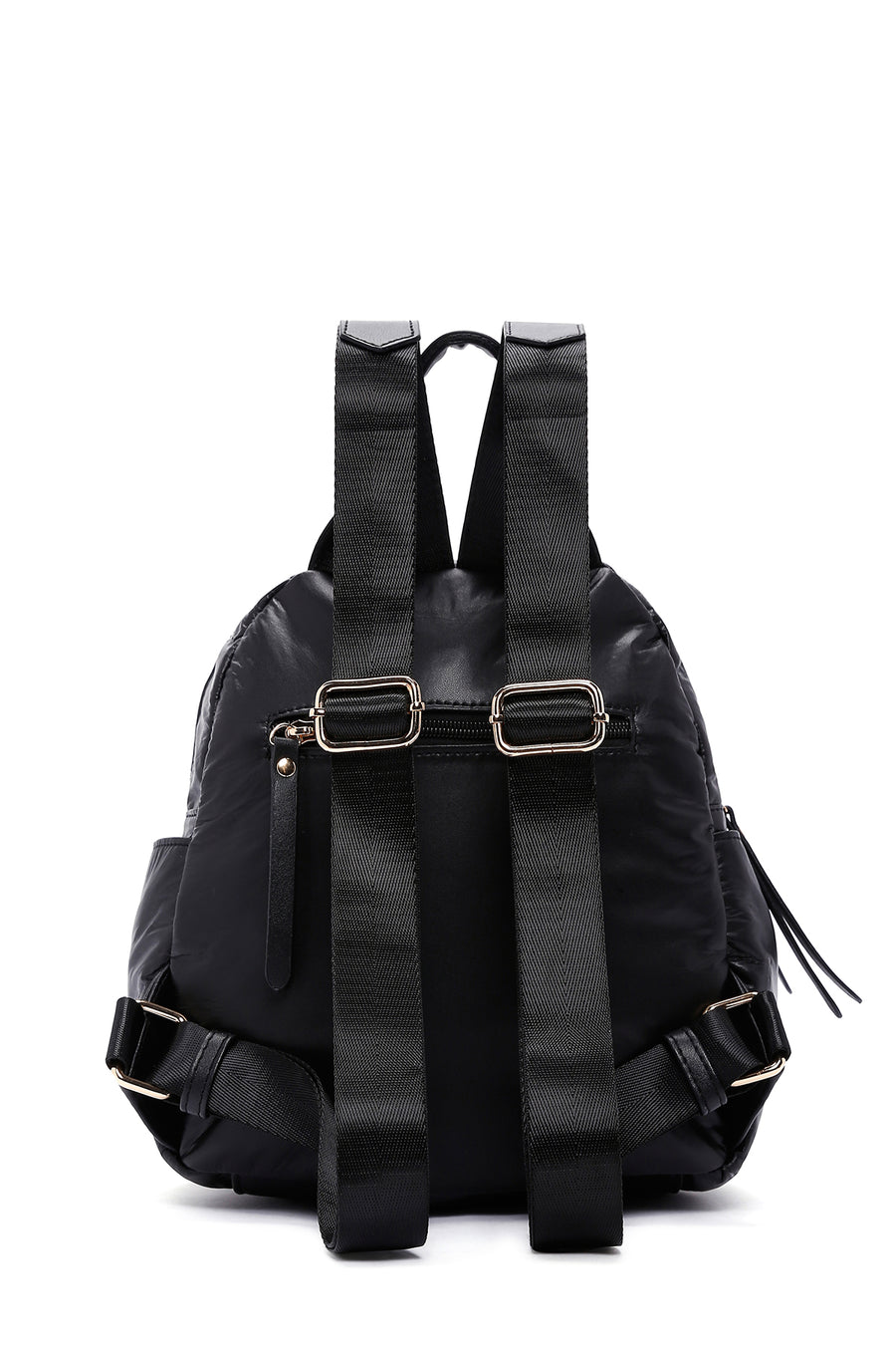 Women's Black Quilted Backpack