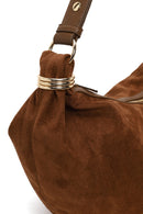 Woman Camel Suede Shoulder Bag | Derimod