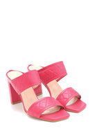 Kadın Deri Kapione Detaylı Topuklu Terlik | Derimod