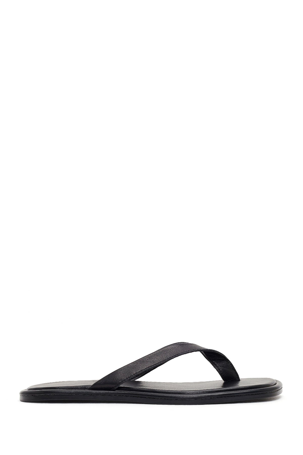 Woman Black Leather Flip-Flops 26SFD550718 | Derimod