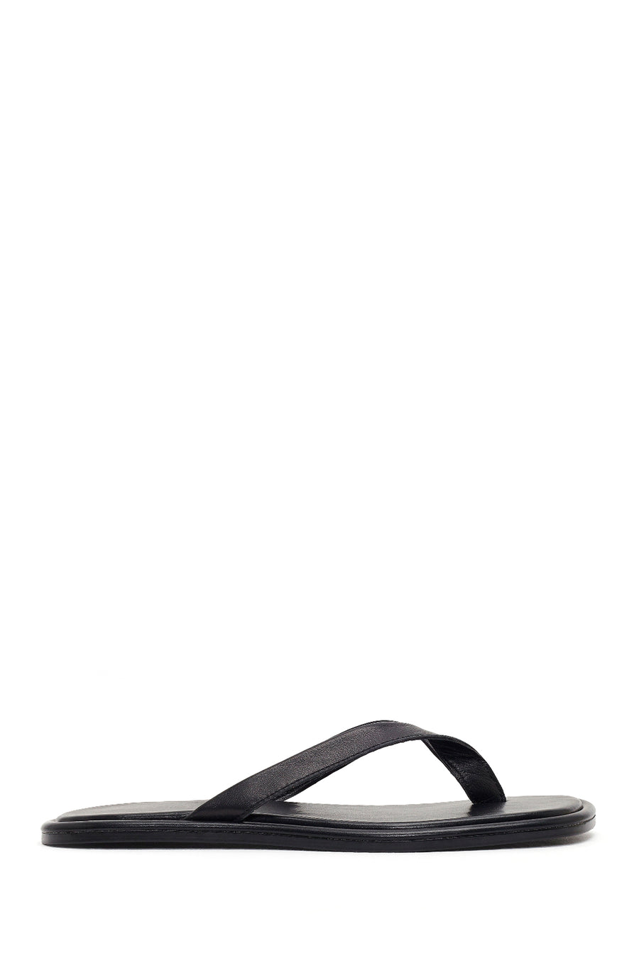 Woman Black Leather Flip-Flops 26SFD550718 | Derimod