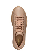 Geox Women's Cream Spherica Ecub-2 Lace-Up Leather Sneaker | Derimod