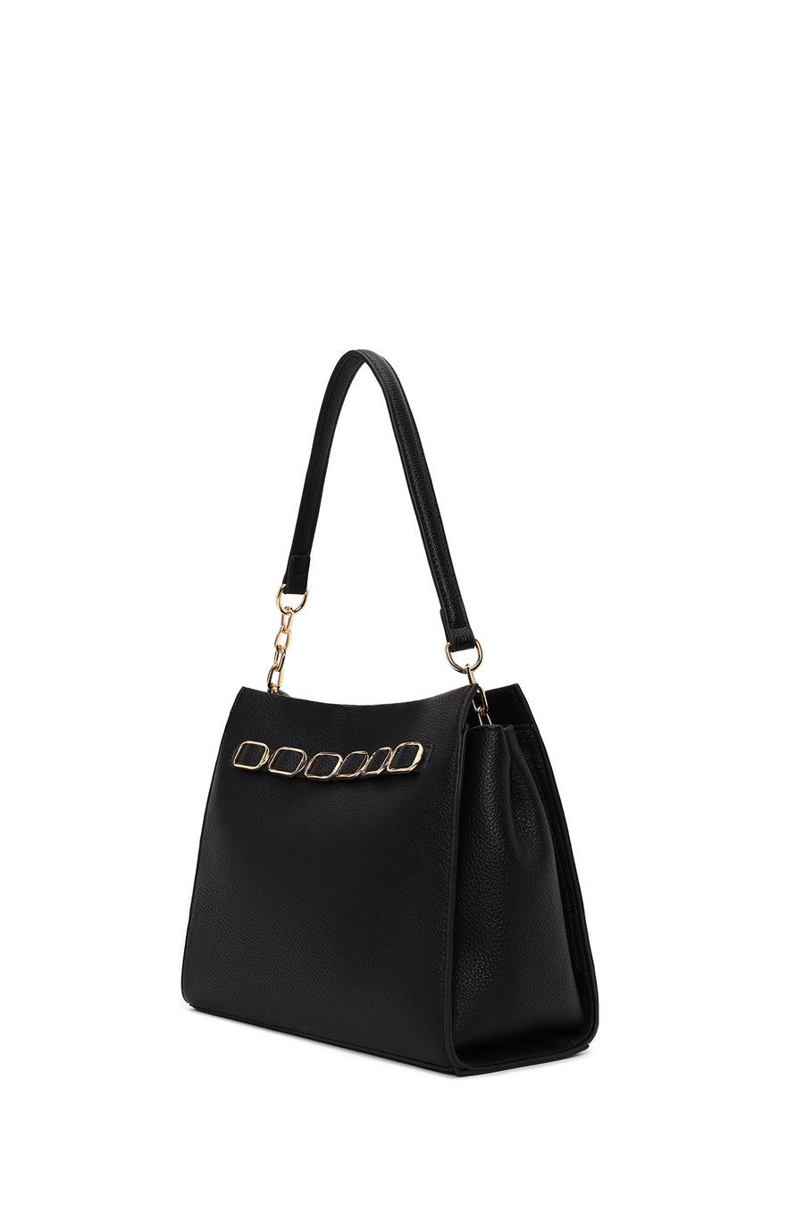 Woman Black Long-Strap Classic Shoulder Bag