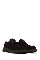 Male Brown Lace-Up Thick-Soled Suede Casual Shoes | Derimod