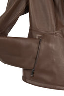 Lucy Woman Gray Double-Sided Leather Suede Jacket | Derimod