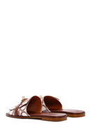 Women's Brown Leather Slippers | Derimod