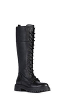 Geox Women's Black Iridea Zippered Leather Boots | Derimod