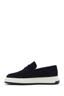 Erkek Lacivert Süet Deri Casual Loafer | Derimod