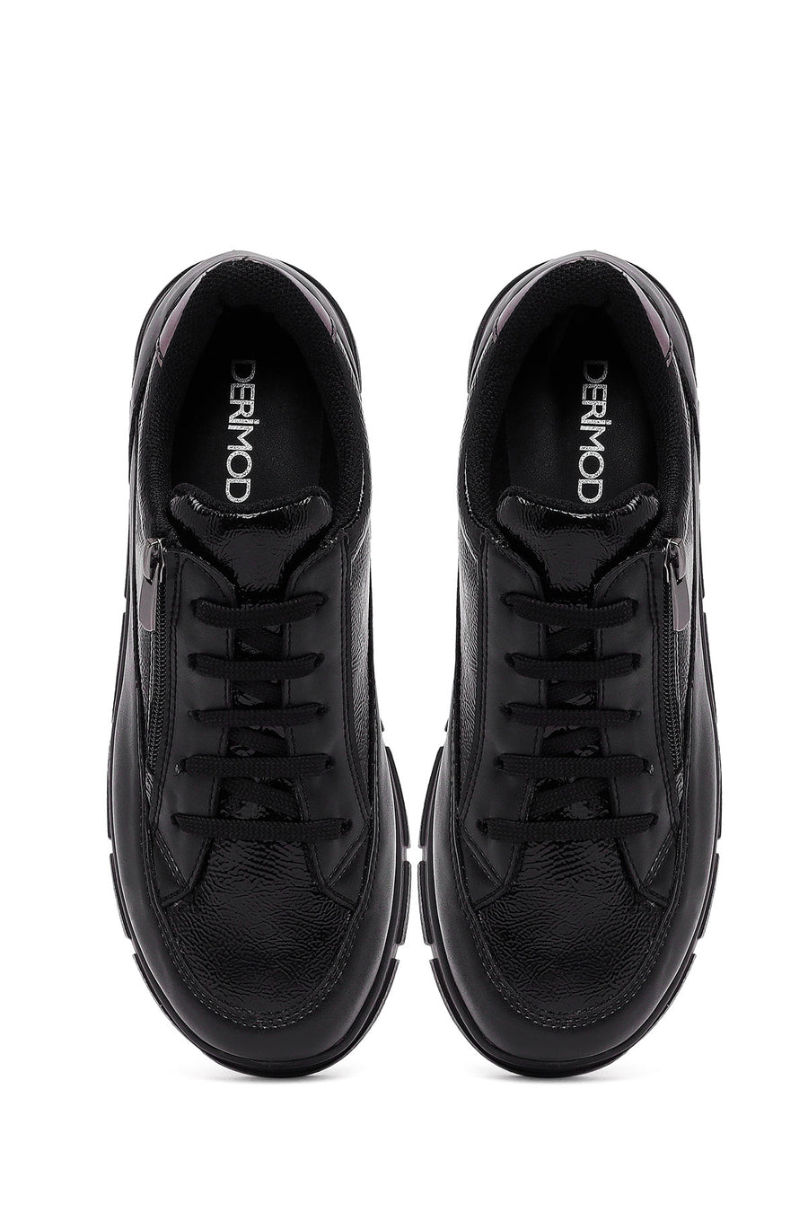 Women's Black Lace-Up Sneaker
