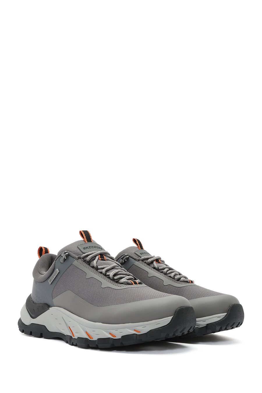 Skechers Men's Grey Lace-Up Fabric Sneakers