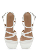 Women's White Back Tie Thin Heel Sandals | Derimod