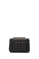 Women's Black Long Strap Quilted Mini Crossbody Bag | Derimod