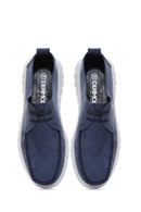 Men's Navy Blue Nubuck Leather Casual Shoes | Derimod