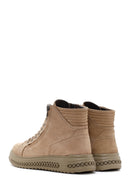 Men's Beige Nubuck Leather Zippered Casual Boots | Derimod