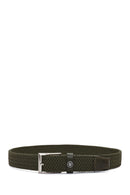 Men's Green Braided Leather Belt | Derimod